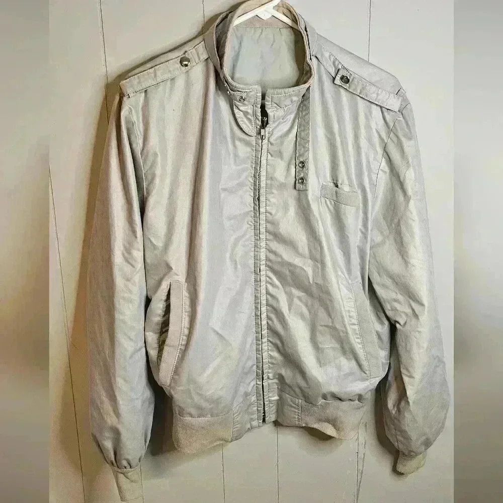 Vintage Gray Bomber Jacket, Size 2, Unbranded